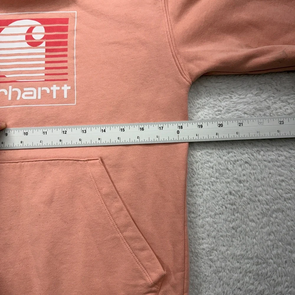 Carhartt Kids XL 14 Peach Pink Graphic Pullover Hoodie TS9985-G Sweatshirt